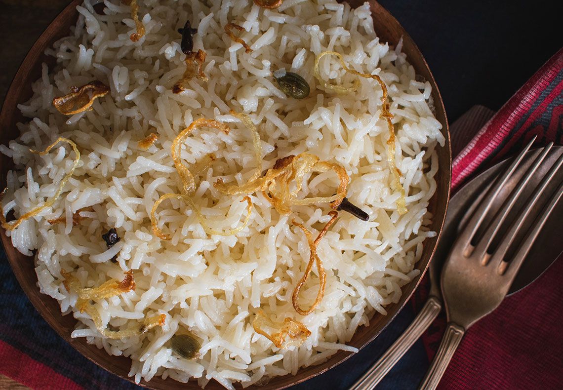 Arroz pulao con leche de coco