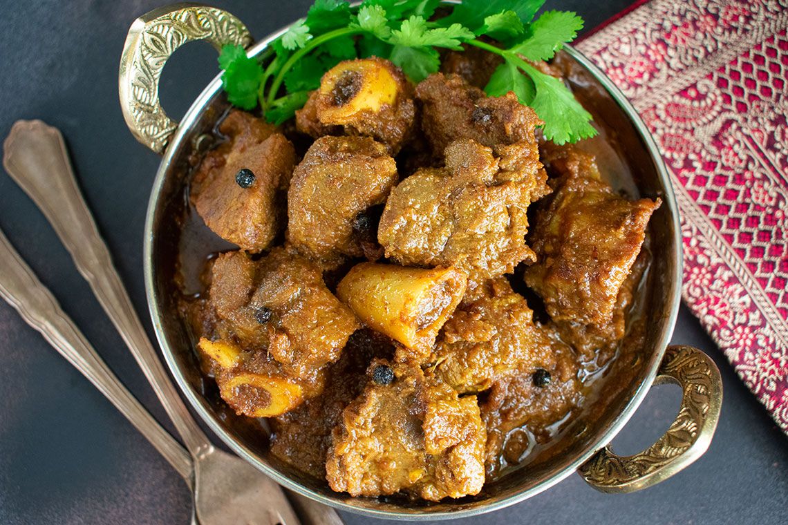 Guiso de cordero al curry (Mutton Kosha)