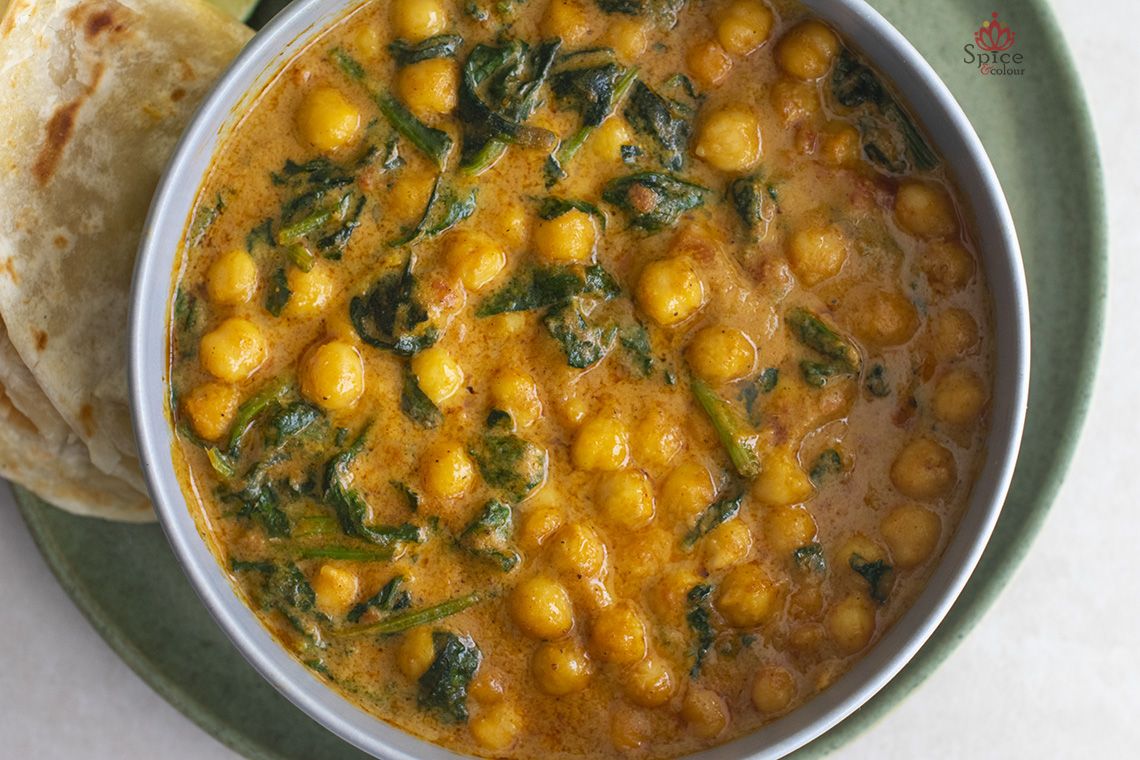 Garbanzo al curry con espinacas