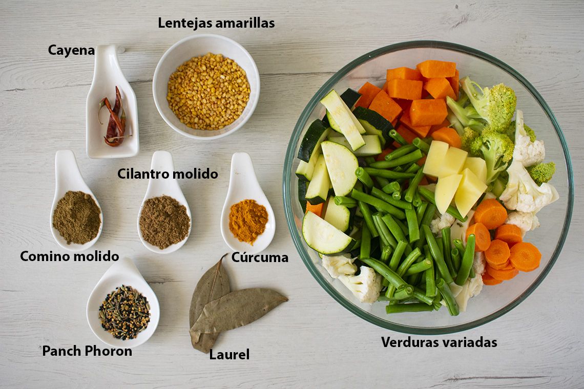 Menestra de verduras al estilo bengalí